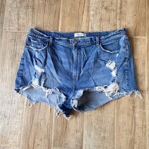 Abercrombie & Fitch Ripped Blue Denim Cutoff Shorts
